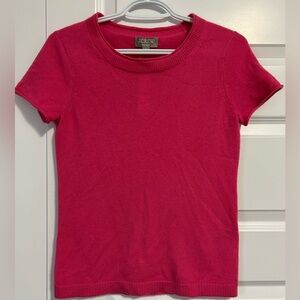 NEW with tags J. Crew Cashmere Fuchsia Pink Fitted Short Sleeve T-Shirt
